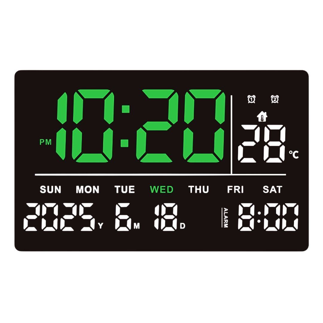 Reloj Digital LED 14.5 ” con Calendario Alarma y Temperatura